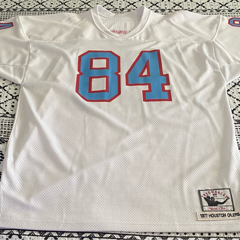 M&N Billie Johnson Oilers jersey sz 54 (2x)